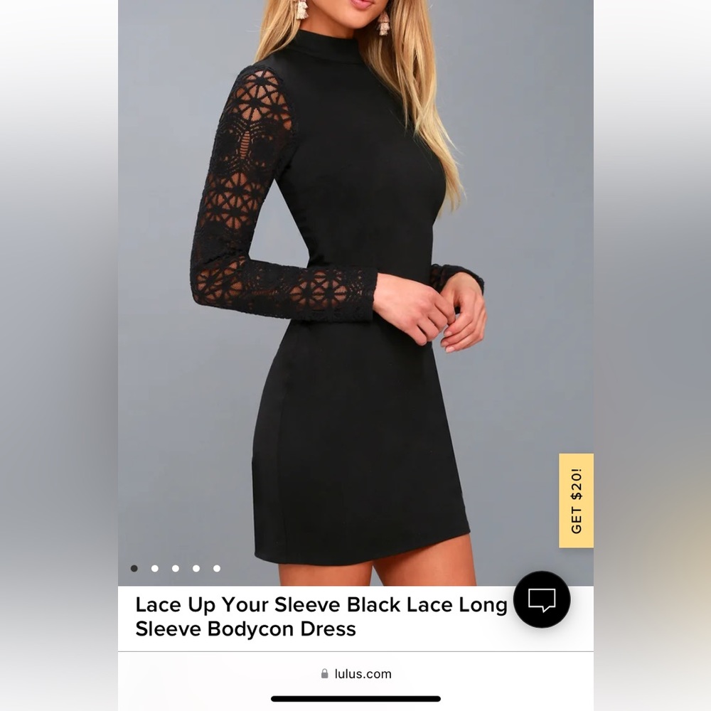 Lulus size S black long sleeve mini dress